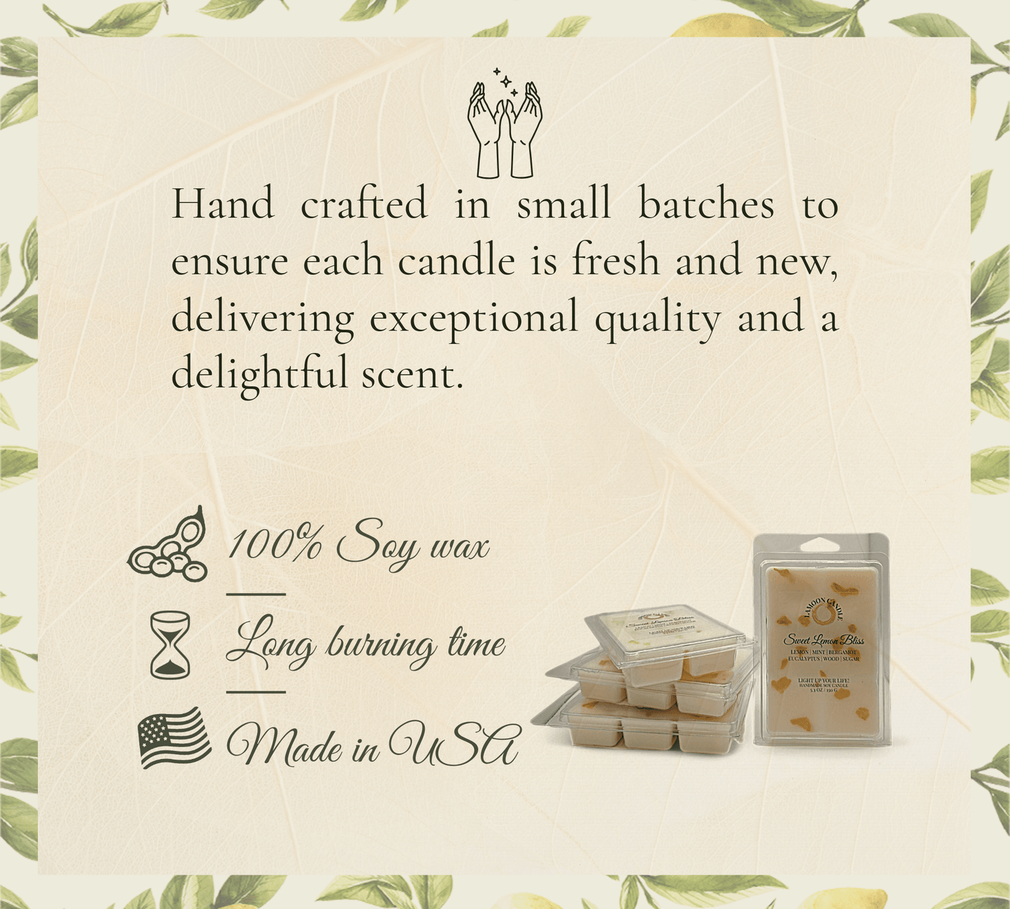 Sweet Lemon Bliss - Springtime Collection Scented Wax Melts - LaMoon Candle