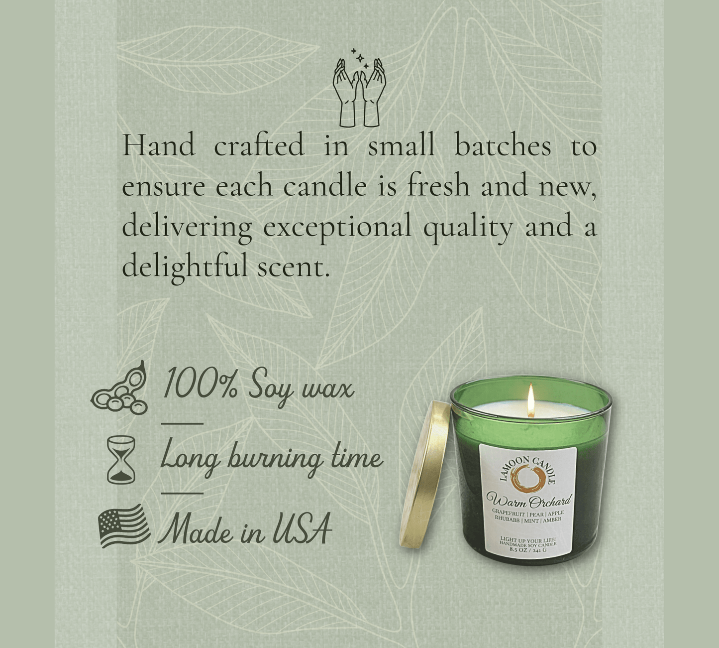 Warm Orchard - Forest Green Tumbler Soy Wax Candle - LaMoon Candle