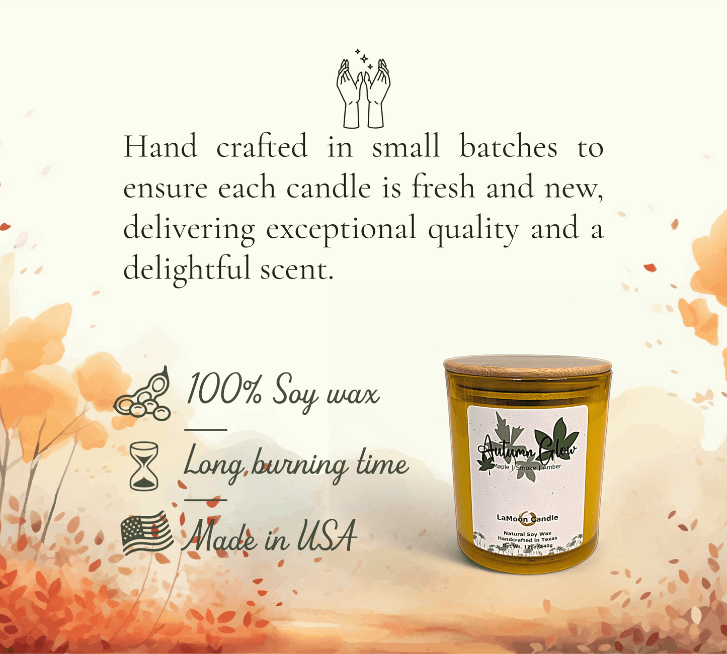 Autumn Glow - Large Soy Wax Candle - LaMoon Candle