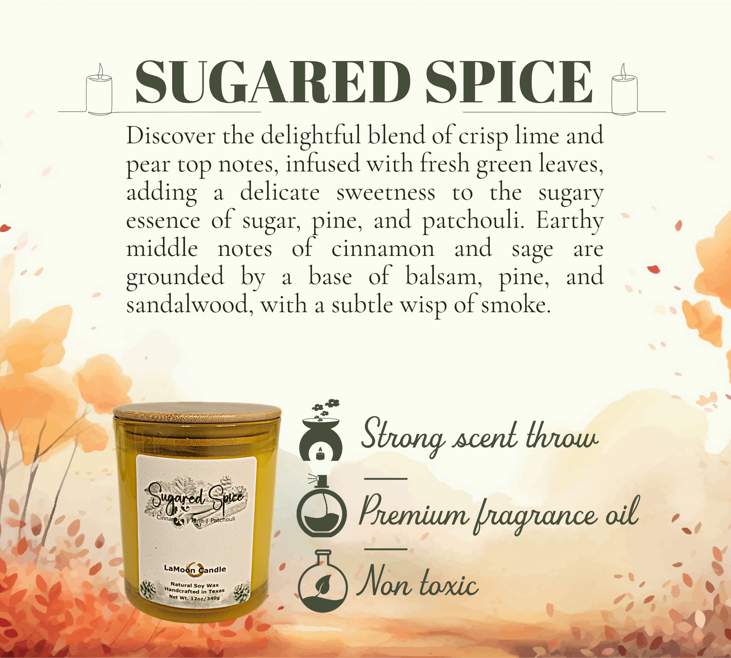 Sugared Spice - Large Soy Wax Candle