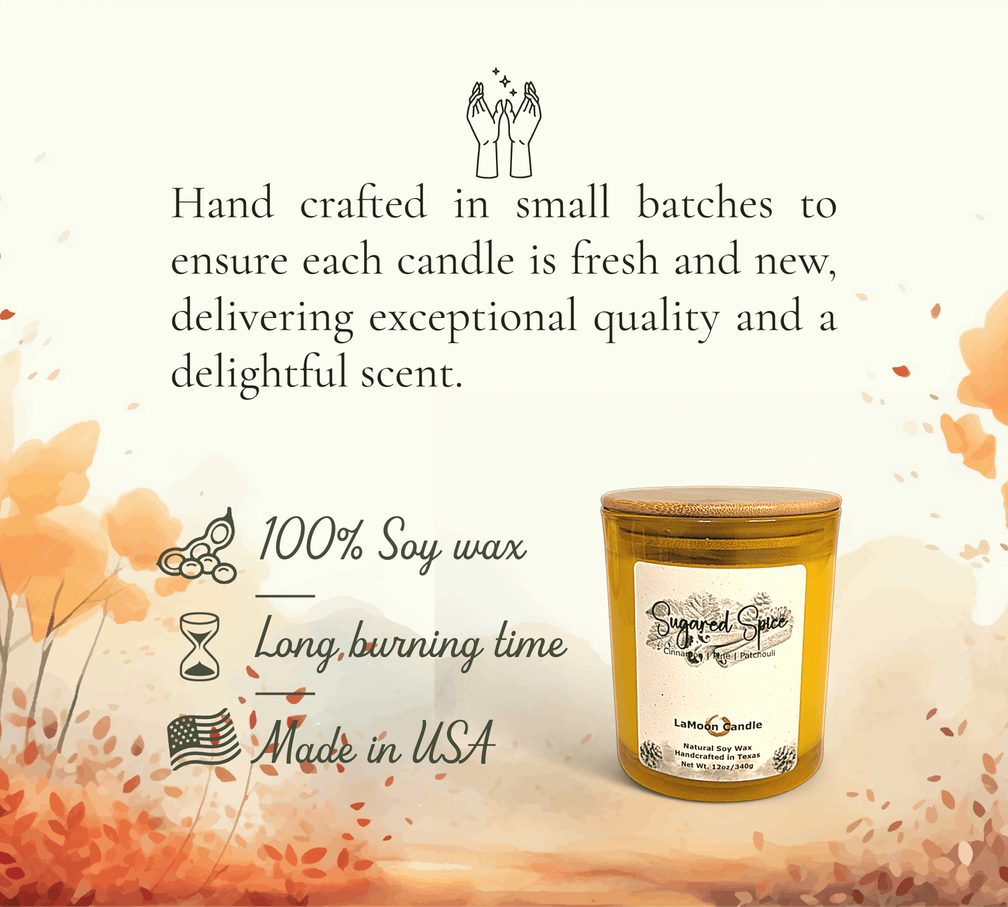 Sugared Spice - Large Soy Wax Candle - LaMoon Candle