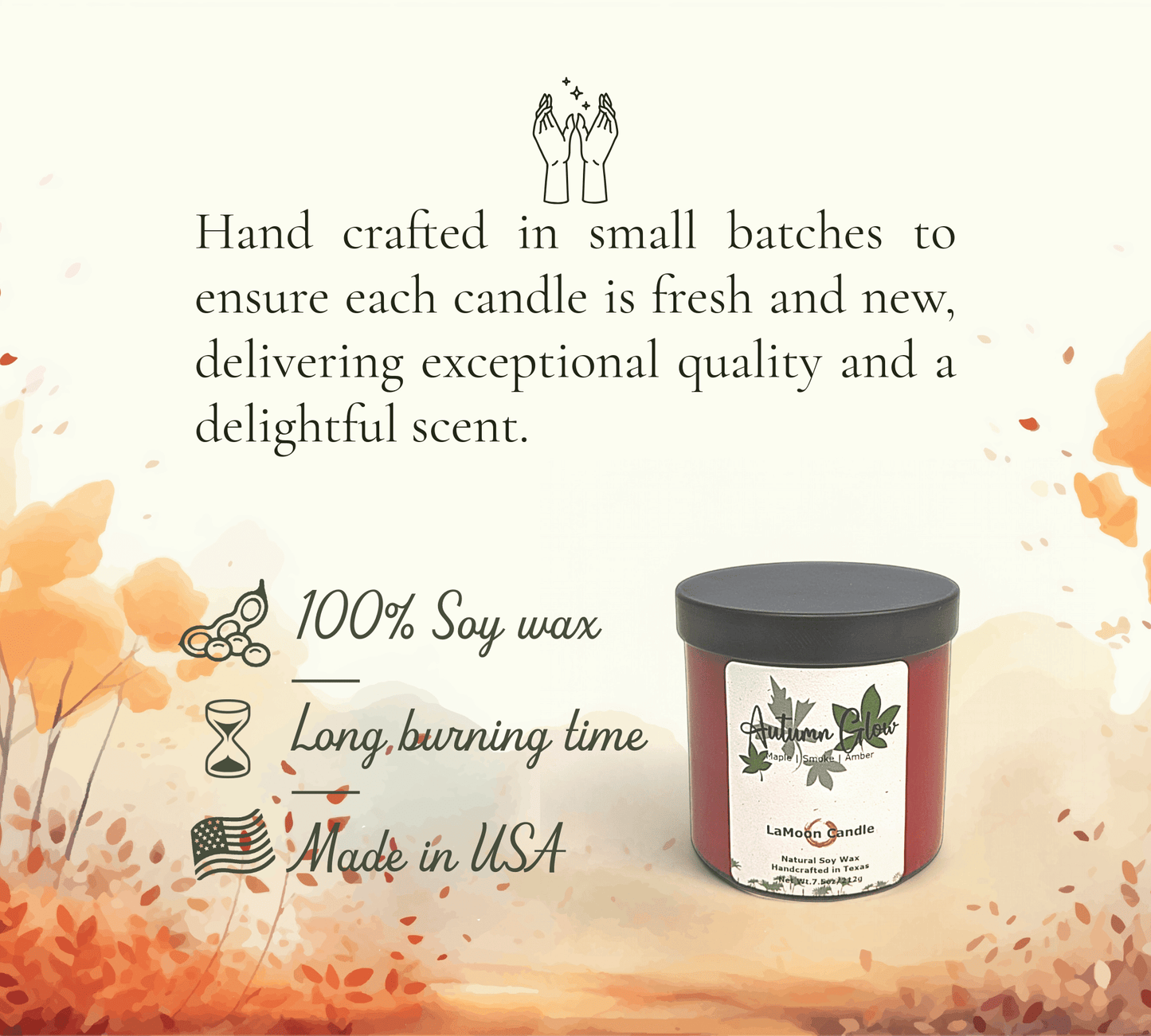 Autumn Glow - Medium Soy Wax Candle - LaMoon Candle