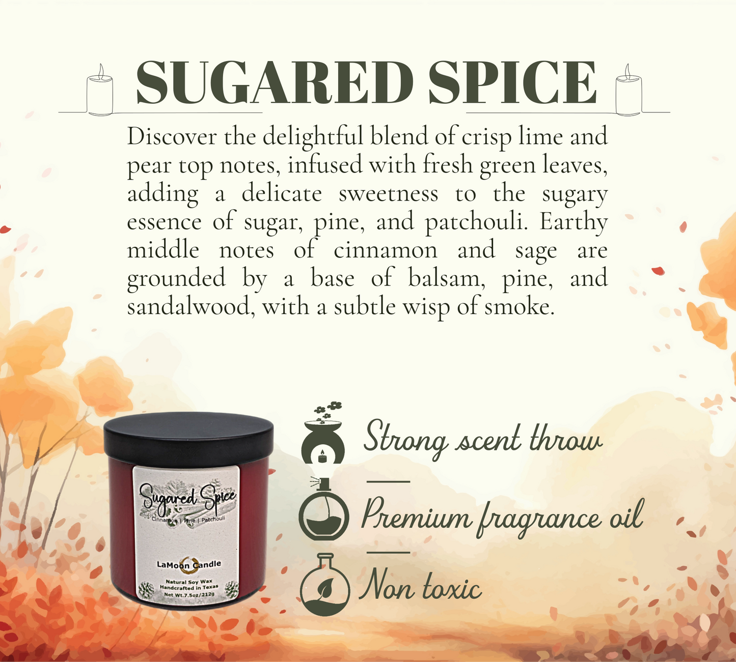 Sugared Spice - Medium Soy Wax Candle
