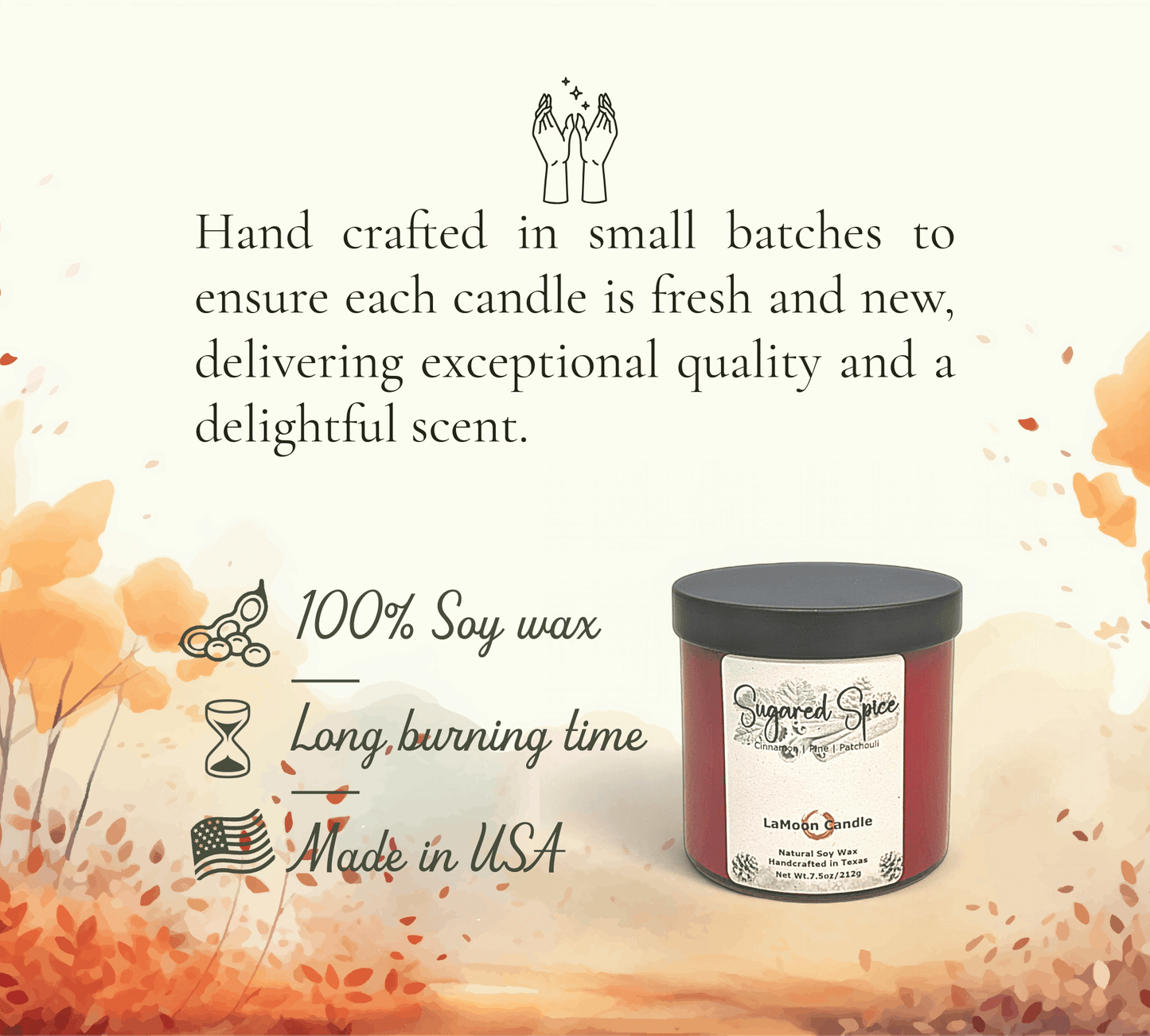 Sugared Spice - Medium Soy Wax Candle - LaMoon Candle
