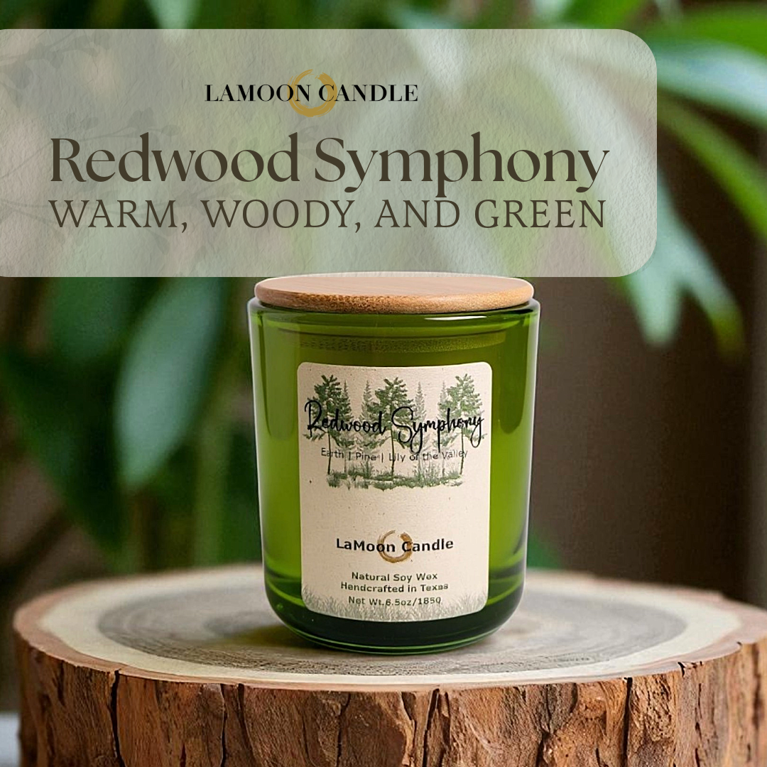 Redwood Symphony - Medium Lime Green Soy Wax Candle