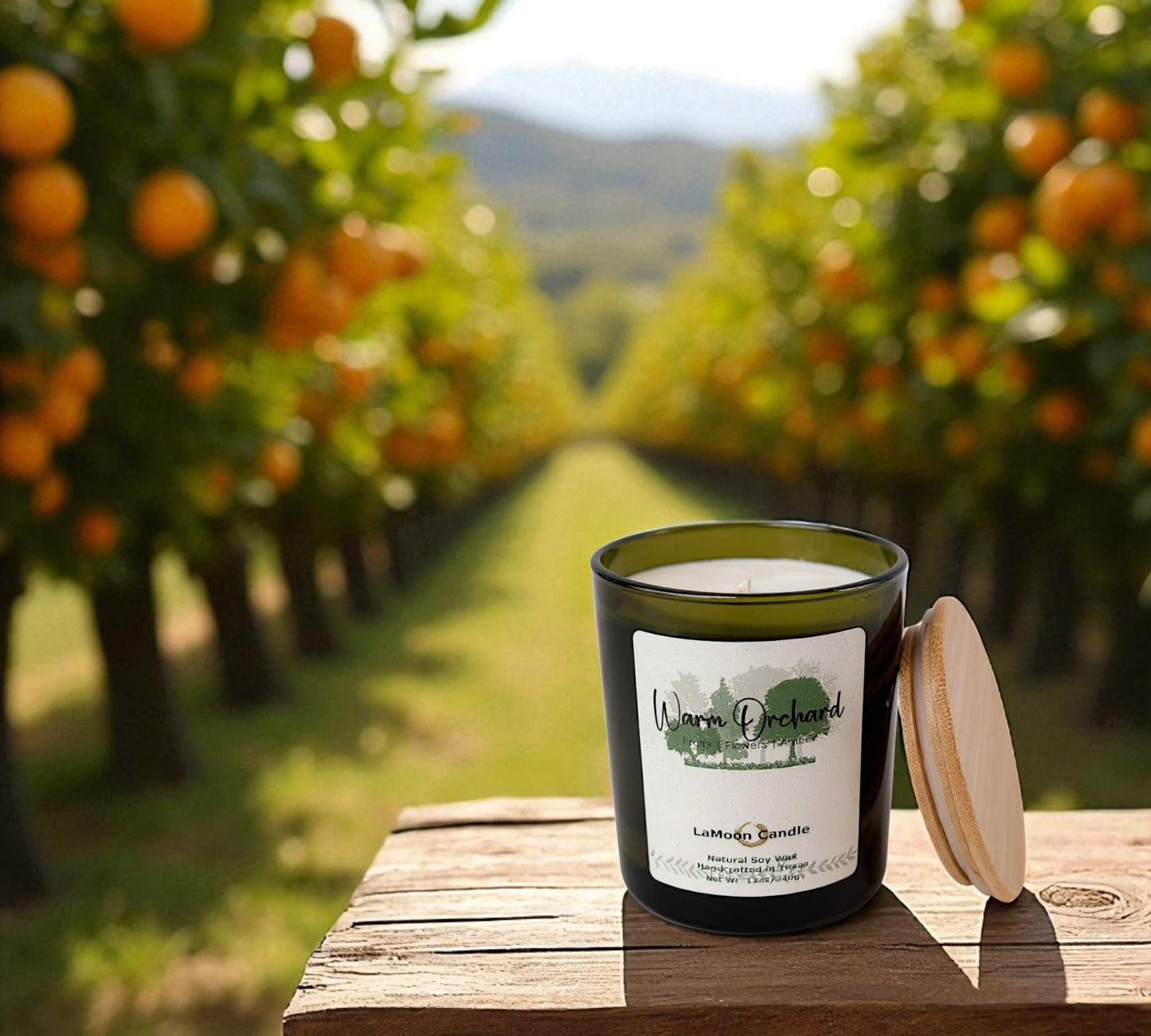 Warm Orchard - Large Vintage Green Soy Wax Candle