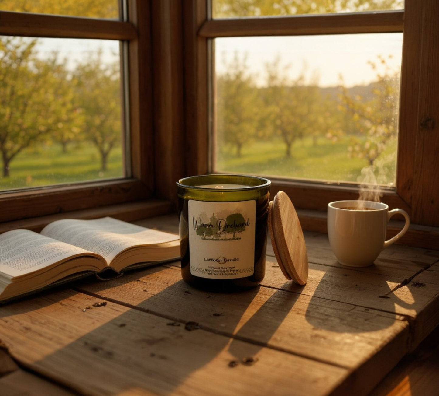 Warm Orchard - Large Vintage Green Soy Wax Candle