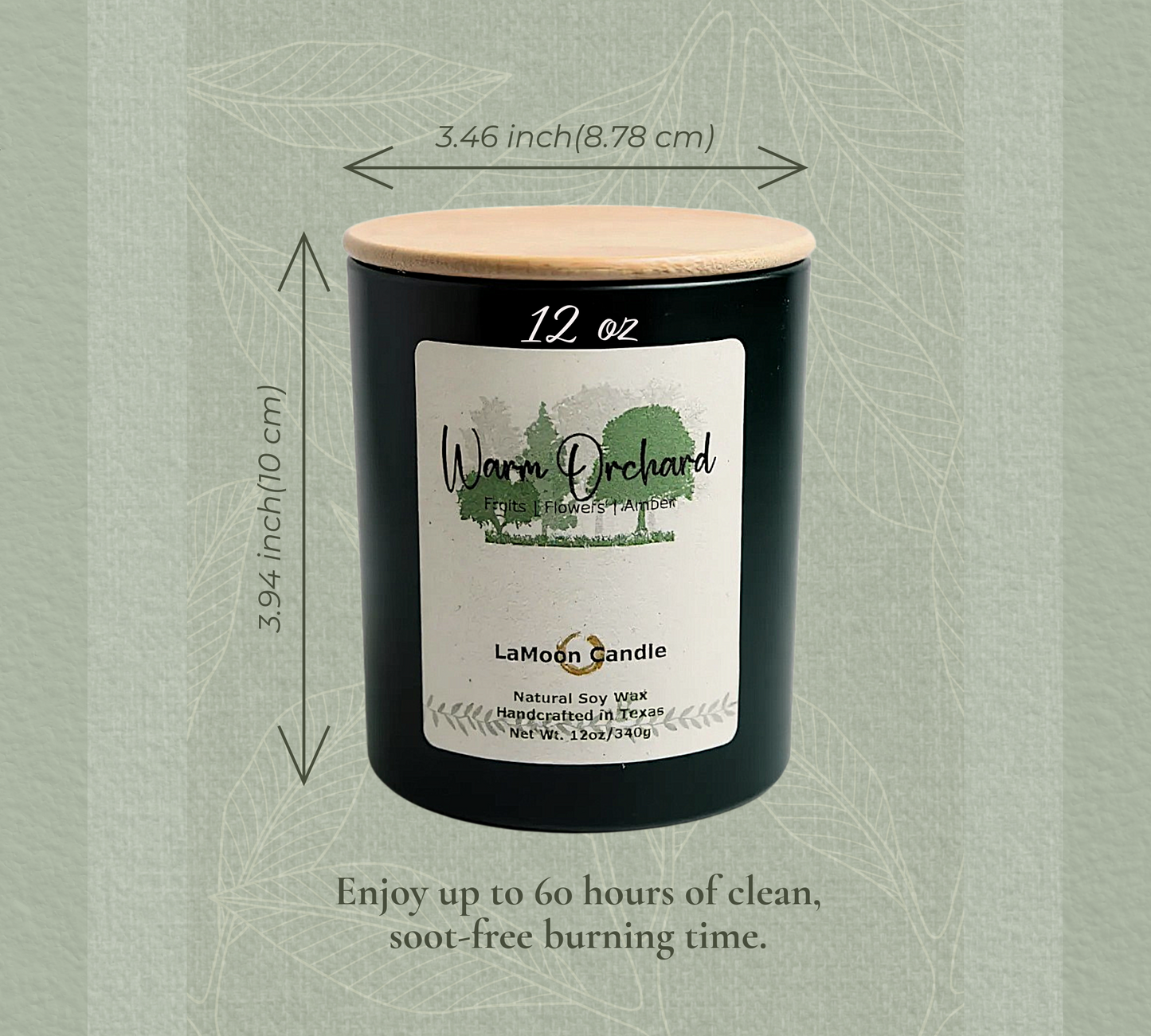 Warm Orchard - Large Vintage Green Soy Wax Candle