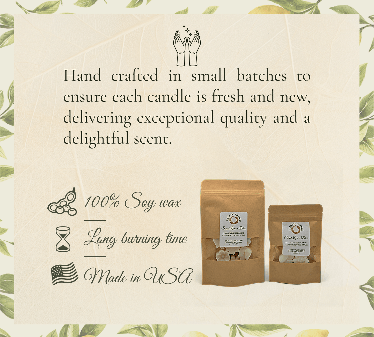 Sweet Lemon Bliss - Springtime Collection Floral Wax Melts - LaMoon Candle