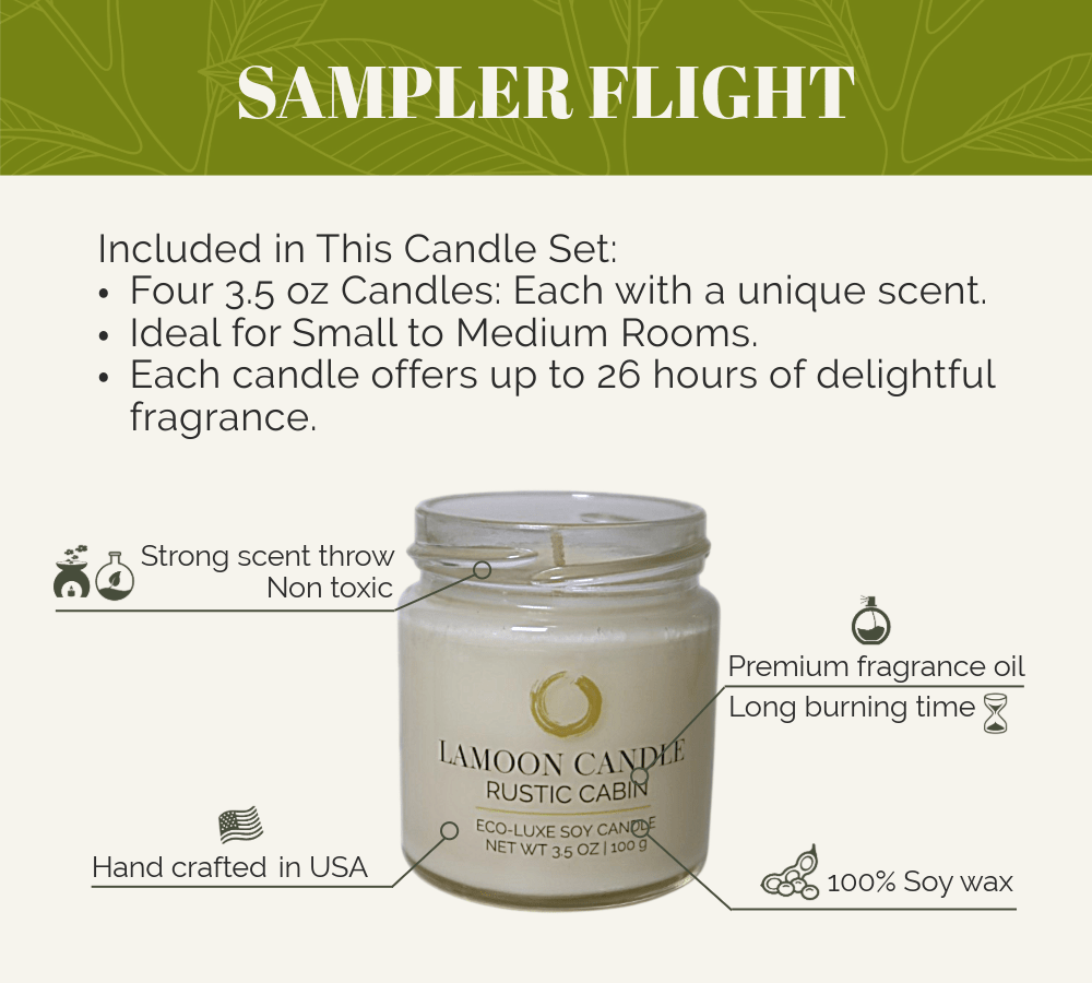 Sampler Flight Soy Candle Set (4-Pack) – 3.5 oz Jars | Free Shipping - LaMoon Candle
