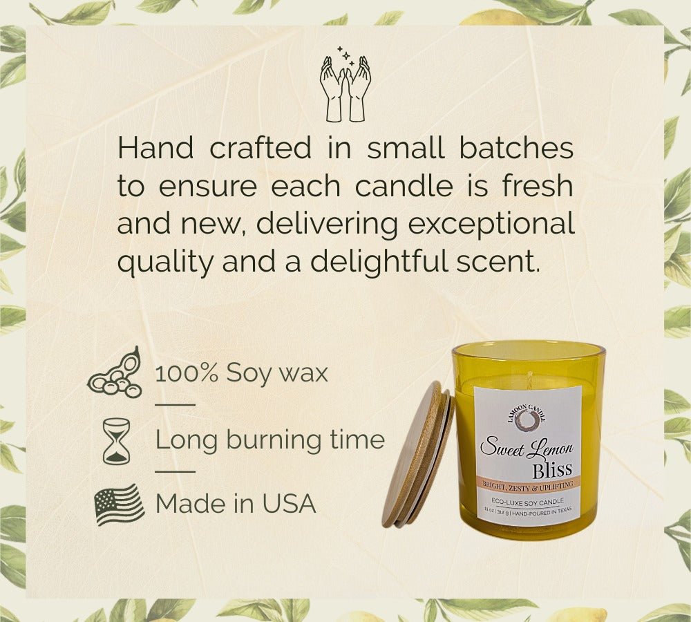 Sweet Lemon Bliss - Large Soy Wax Candle - LaMoon Candle