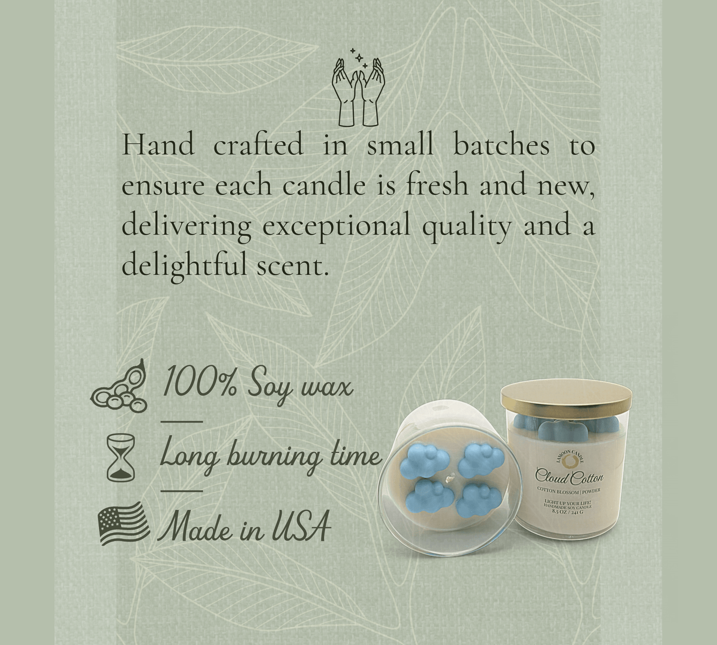 Cloud Cotton - Soy Wax Candle - LaMoon Candle