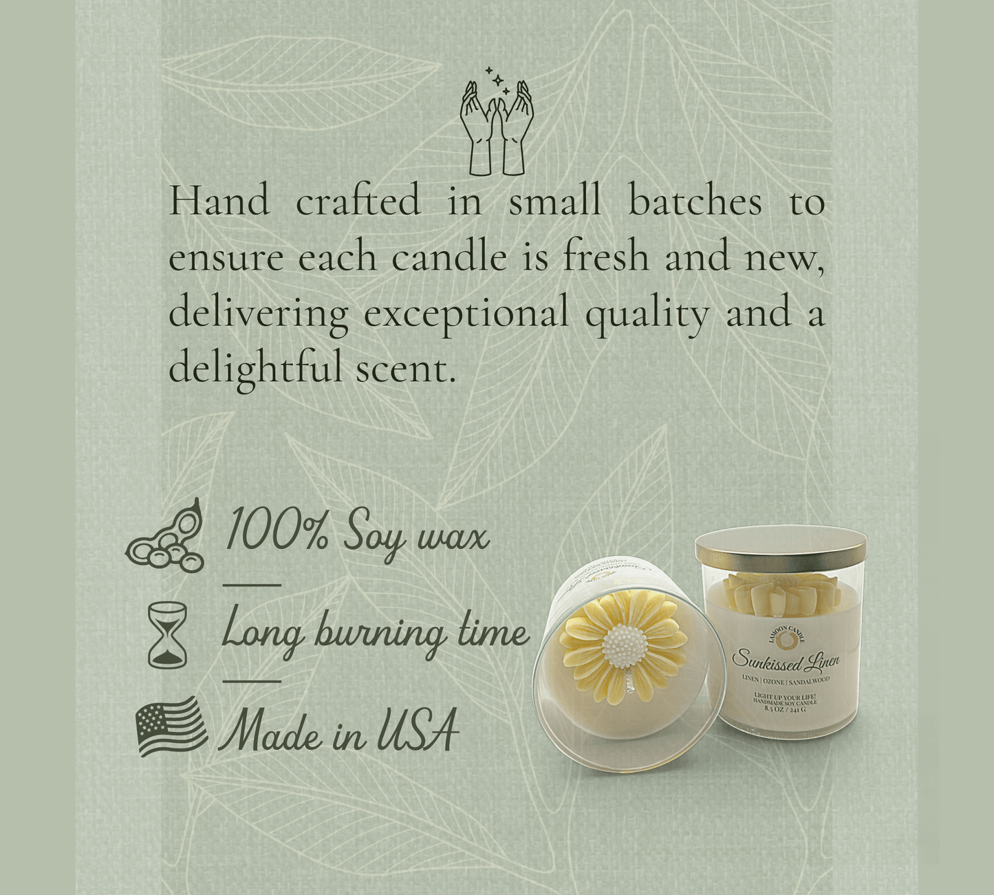 Sunkissed Linen - Soy Wax Candle - LaMoon Candle