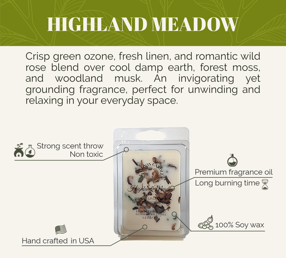 Highland Meadow Hand-Poured Soy Wax Melt (2.5oz Clamshell) - LaMoon Candle