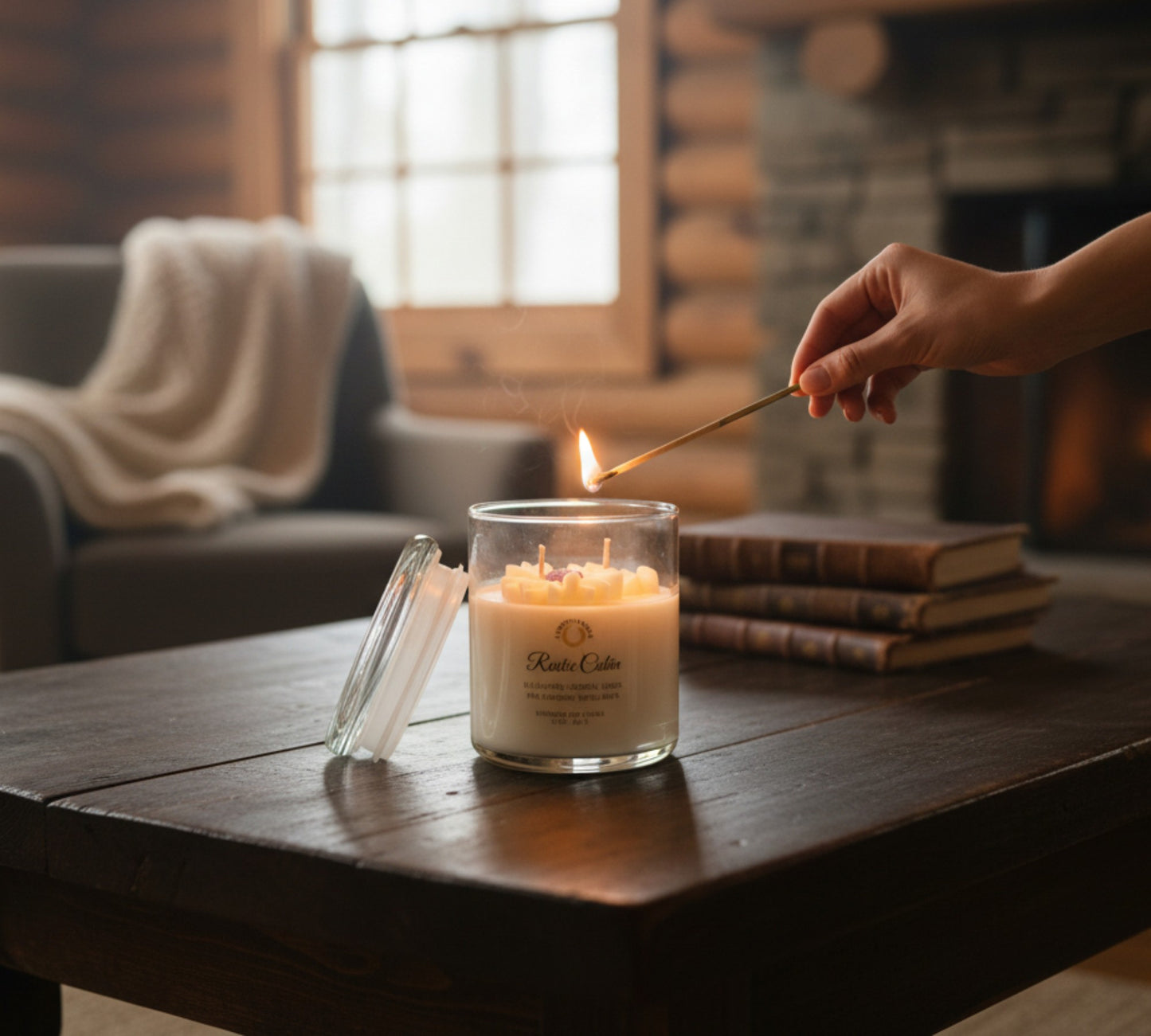 Rustic Cabin Large Floral Soy Candle - LaMoon Candle