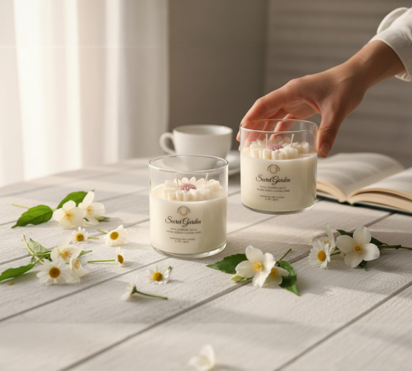 Secret Garden - Large Floral Soy Wax Candle - LaMoon Candle