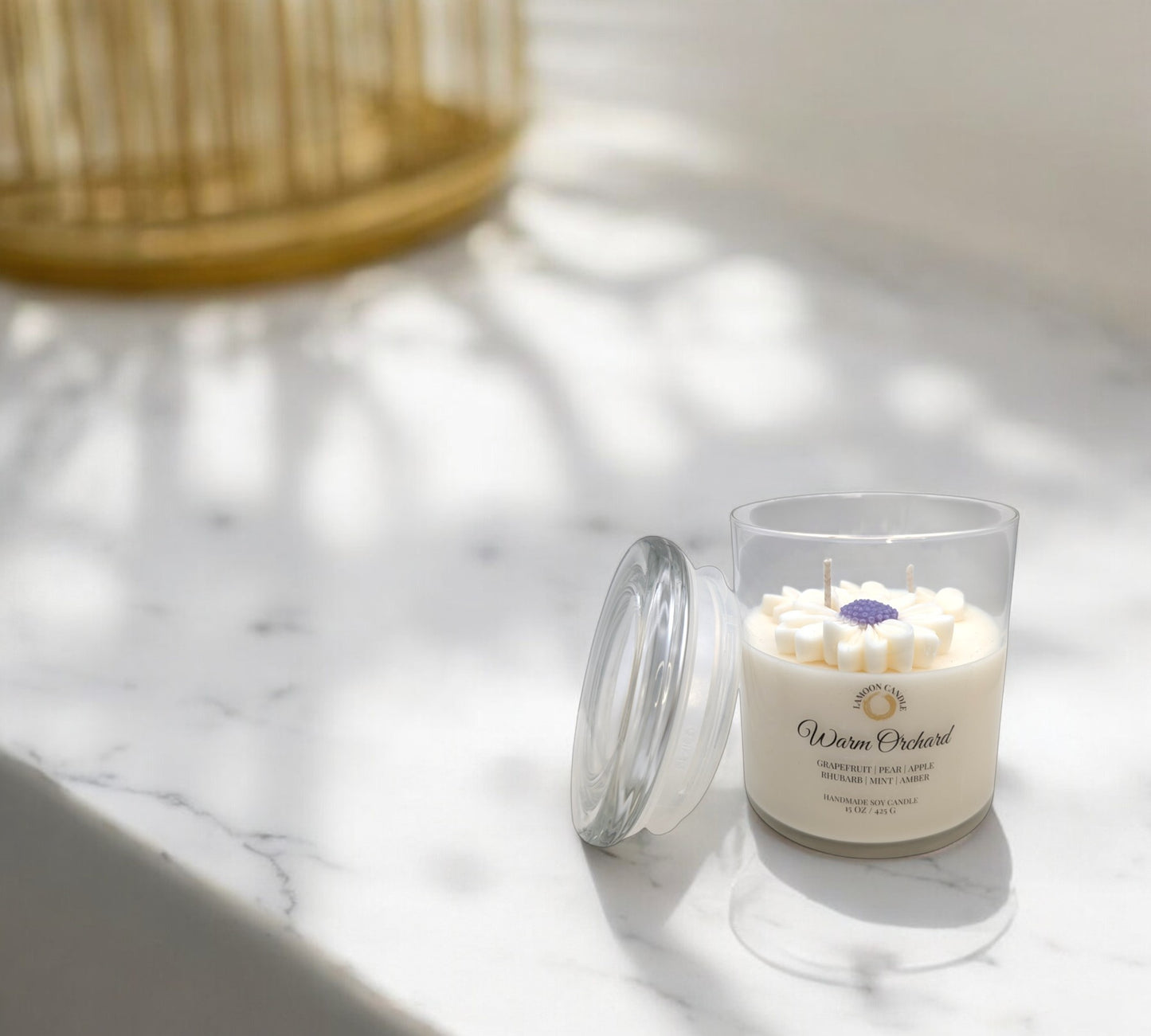 Warm Orchard - Large Floral Soy Wax Candle