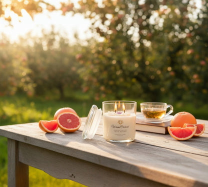 Warm Orchard - Large Floral Soy Wax Candle - LaMoon Candle