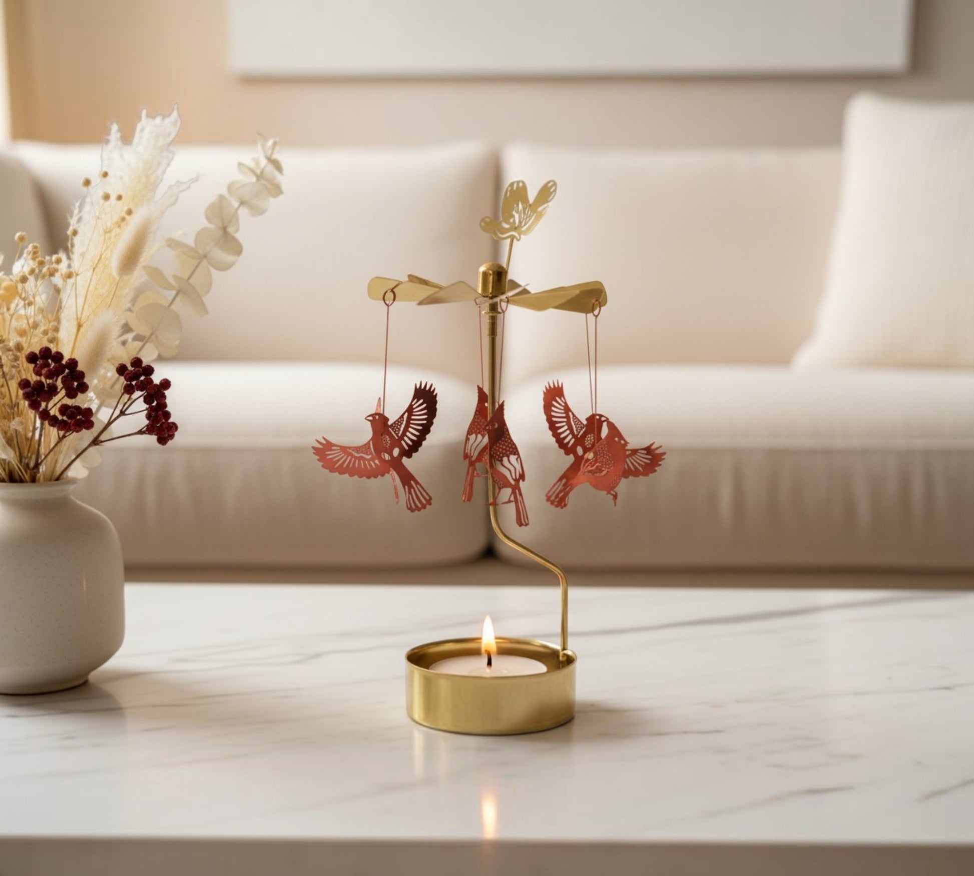 LaMoon Candle rotary candle holder styling idea on a cozy bedside table for home decor