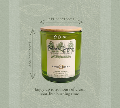 Redwood Symphony - Medium Lime Green Soy Wax Candle