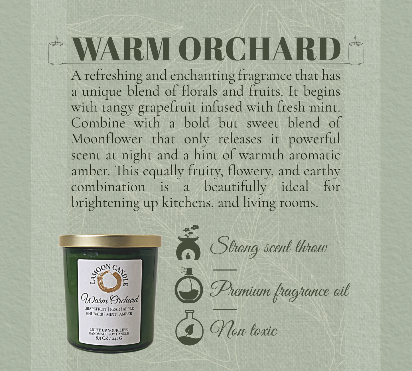 Warm Orchard - Forest Green Tumbler Soy Wax Candle