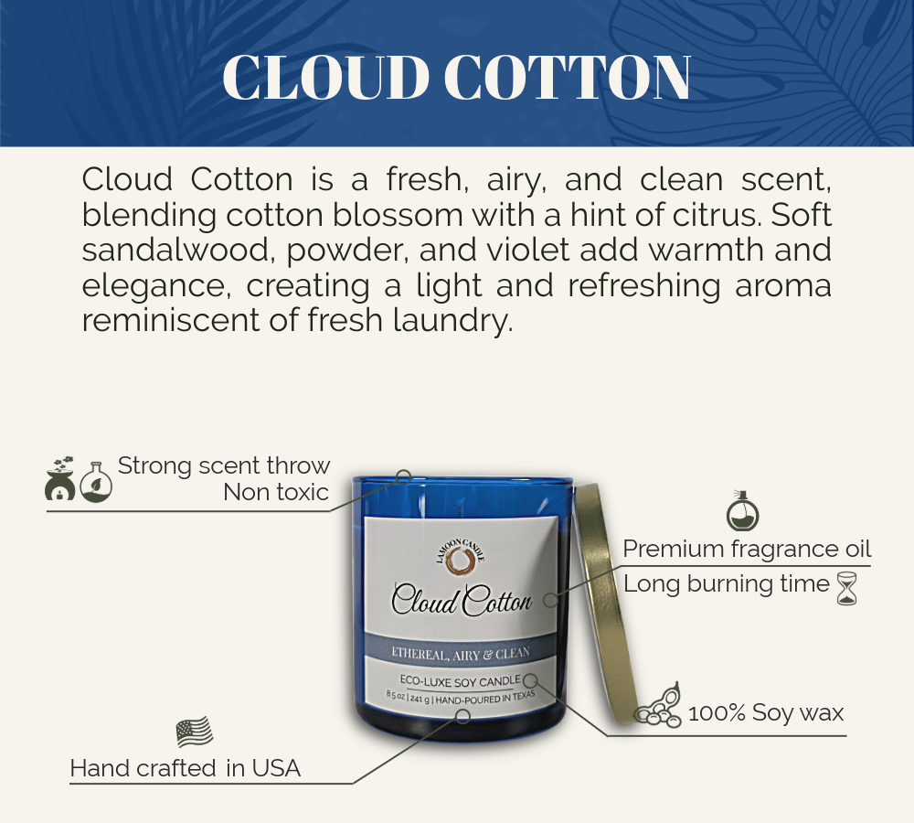 Cloud Cotton - Fresh Scent Soy Wax Candle - LaMoon Candle