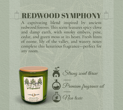 Natural soy wax candle in lime green container and bamboo lid.