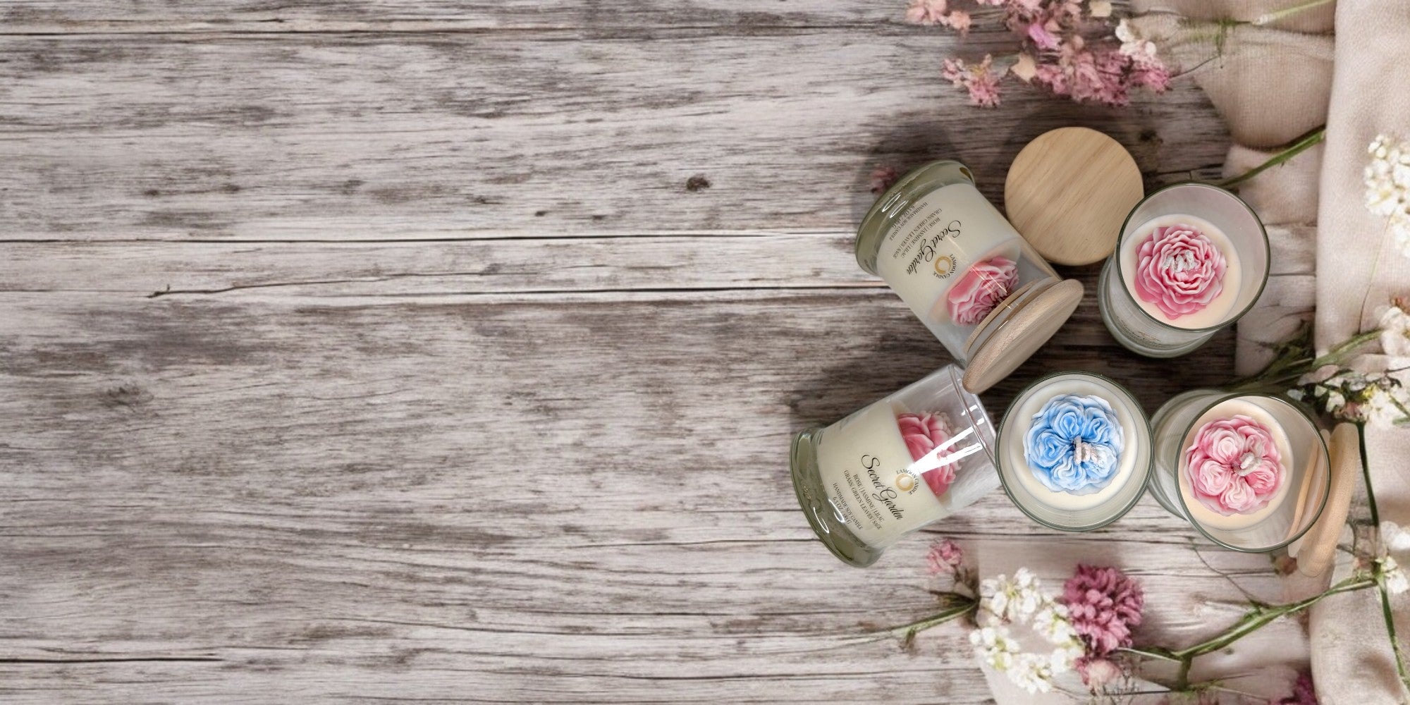 Soy Candle with flower on top