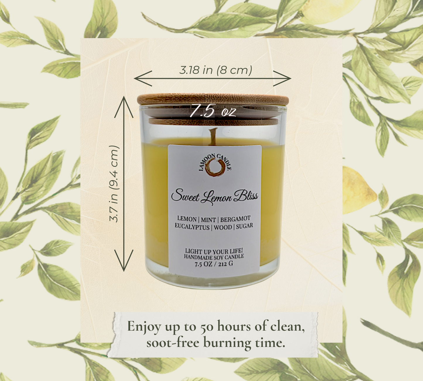 Sweet Lemon Bliss - Medium Soy Wax Candle
