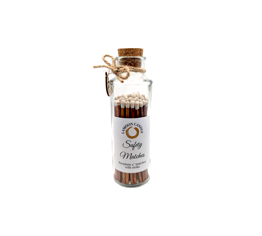 4-Inch Premium Colored Safety Matches in Large Glass Tube