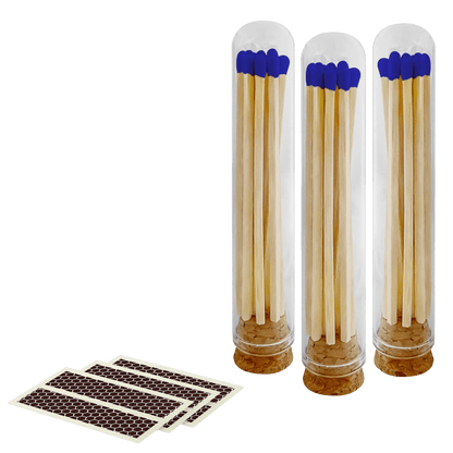 4" Premium Safety Matches in Glass Mini Cloche | Choice of Match Colors | Decorative Match Bottle with Cork - LaMoon Candle