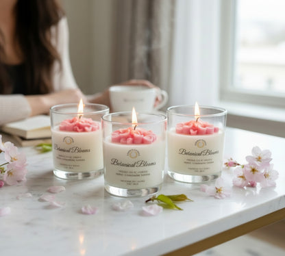 Botanical Blooms - Medium Floral Soy Wax Candle - LaMoon Candle