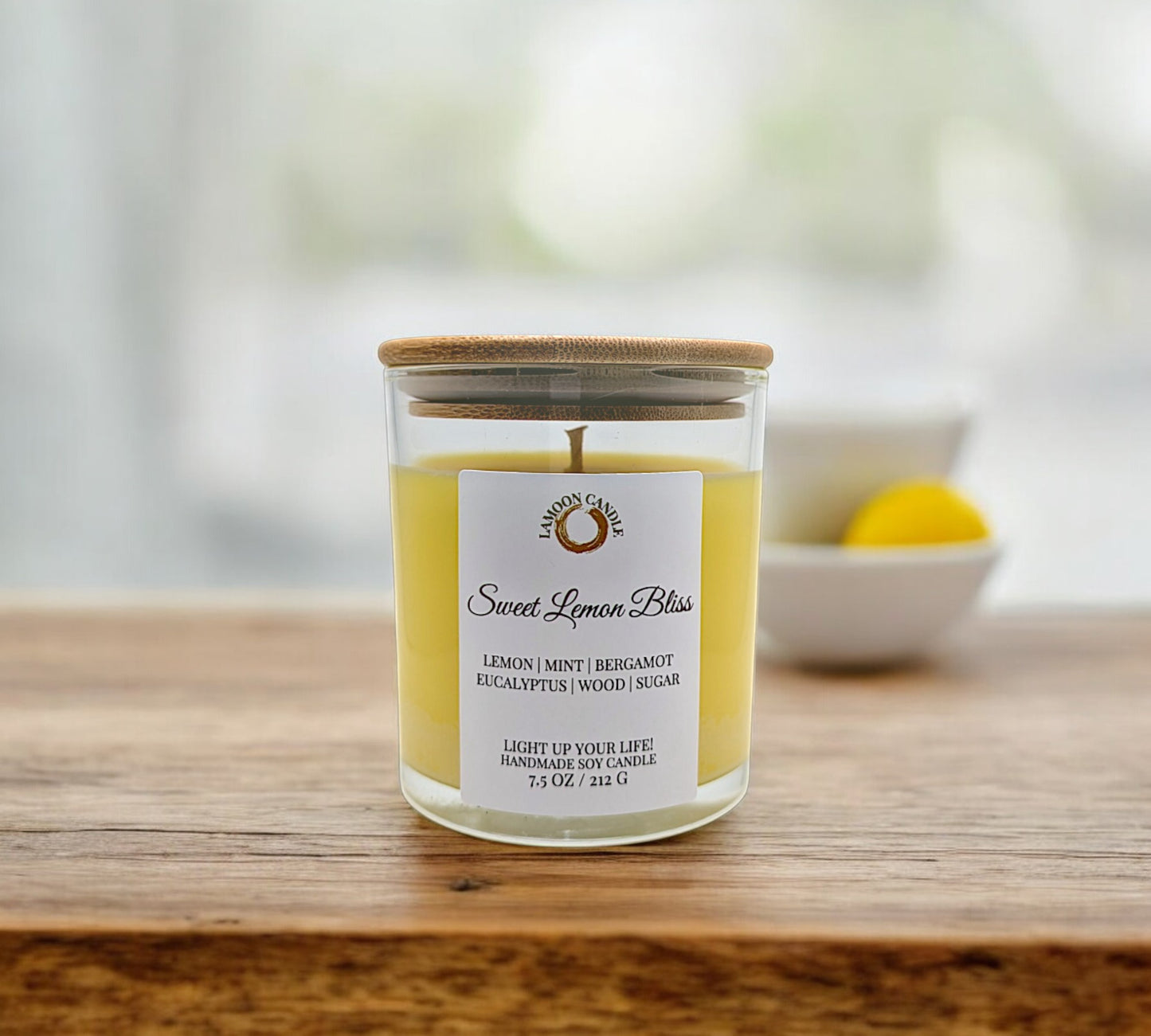 Sweet Lemon Bliss - Medium Soy Wax Candle