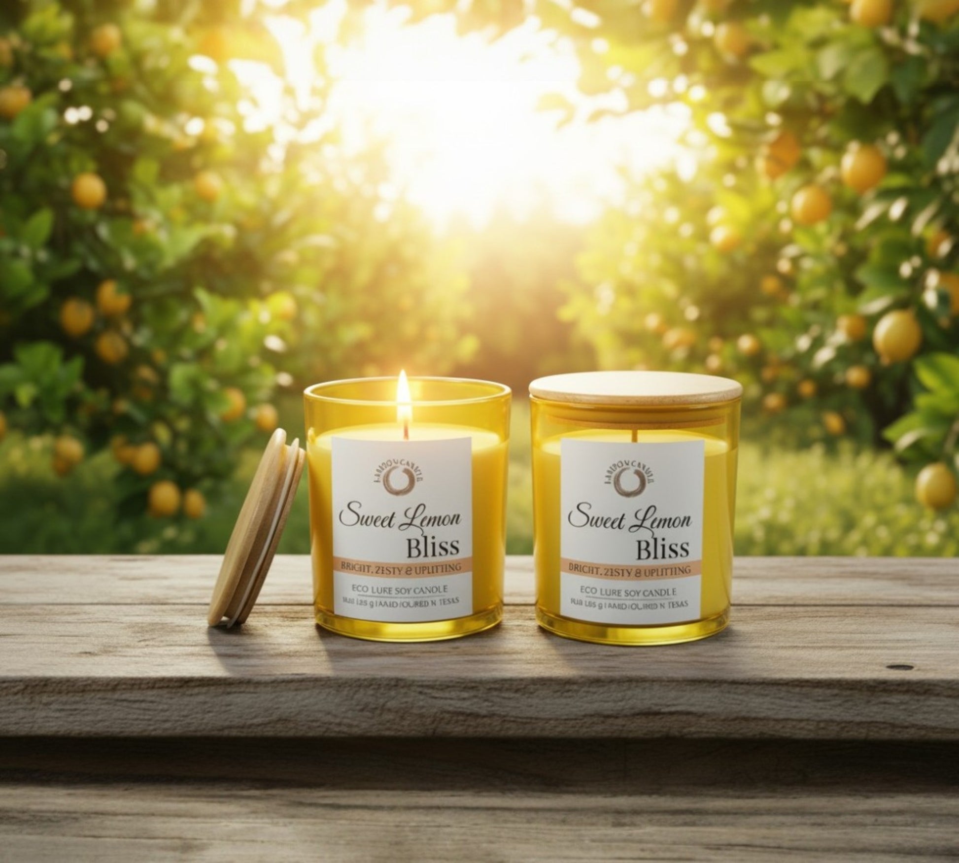 Sweet Lemon Bliss - Large Soy Wax Candle - LaMoon Candle