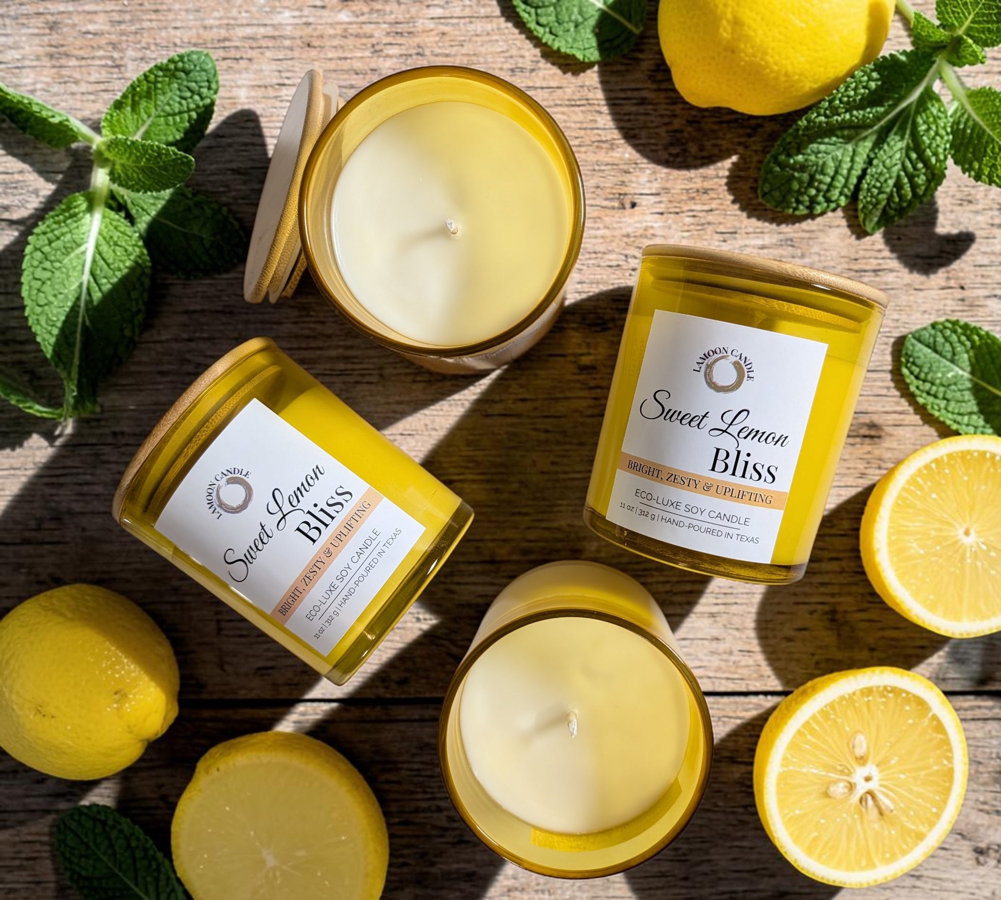 Sweet Lemon Bliss - Large Soy Wax Candle - LaMoon Candle