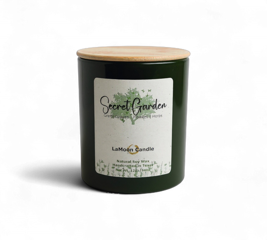 Secret Garden - Large Vintage Green Soy Wax Candle
