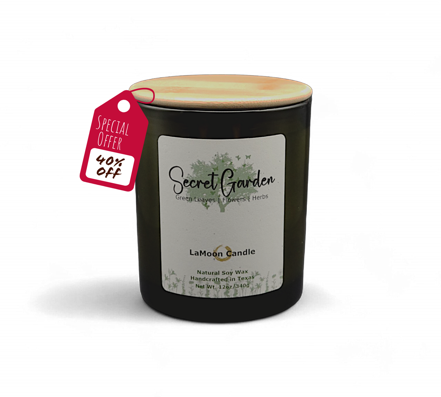 Secret Garden - Large Vintage Green Soy Wax Candle