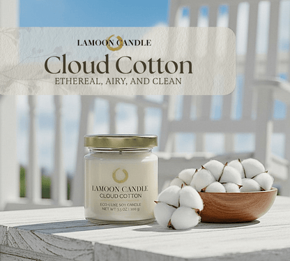Cloud Cotton - Mini Luminary Soy Wax Candle - LaMoon Candle
