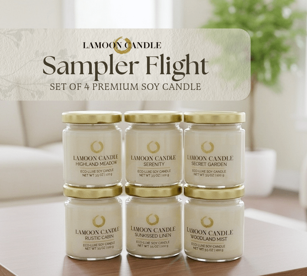 Sampler Flight Soy Candle Set (4-Pack) – 3.5 oz Jars | Free Shipping - LaMoon Candle