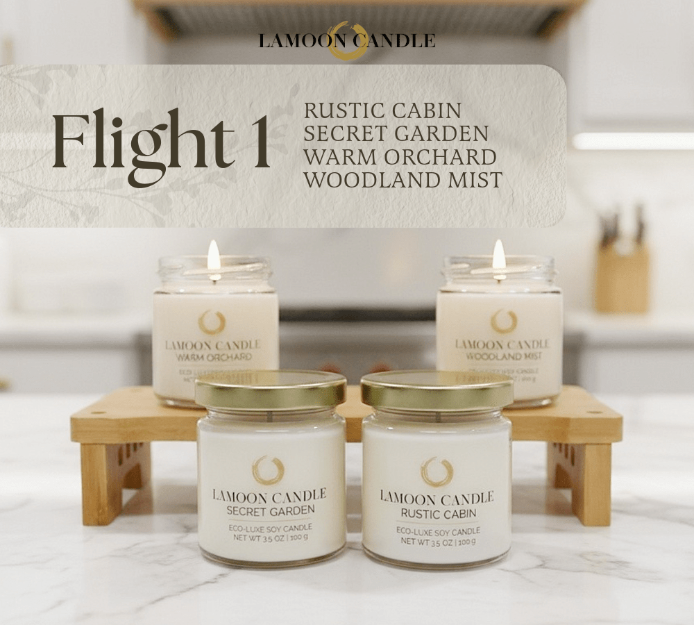 Sampler Flight Soy Candle Set (4-Pack) – 3.5 oz Jars | Free Shipping - LaMoon Candle