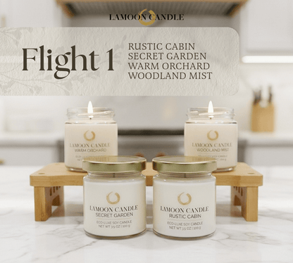 Sampler Flight Soy Candle Set (4-Pack) – 3.5 oz Jars | Free Shipping - LaMoon Candle