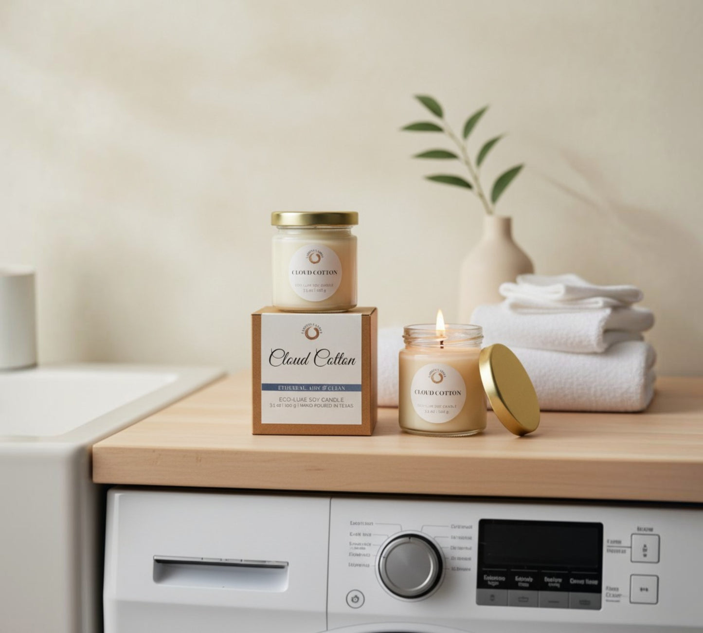 Cloud Cotton - Mini Luminary Soy Wax Candle