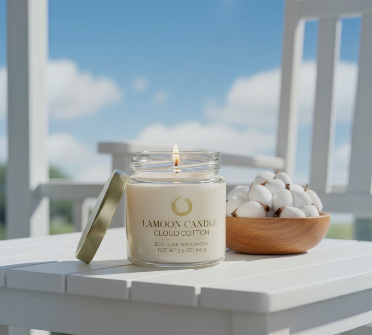 Cloud Cotton - Mini Luminary Soy Wax Candle - LaMoon Candle
