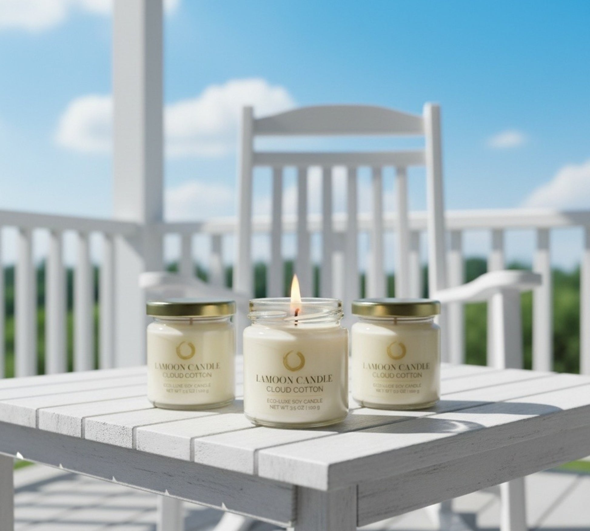 Cloud Cotton - Mini Luminary Soy Wax Candle - LaMoon Candle