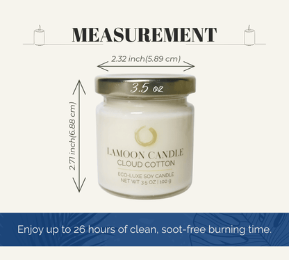 Cloud Cotton - Mini Luminary Soy Wax Candle - LaMoon Candle