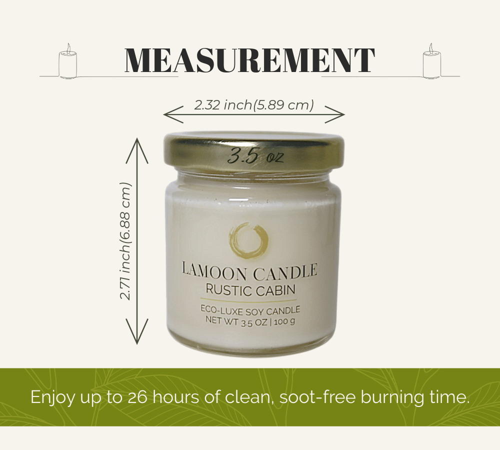 Rustic Cabin 3.5 oz Soy Candle – Clear Glass Jar with Gold Twisted Lid - LaMoon Candle