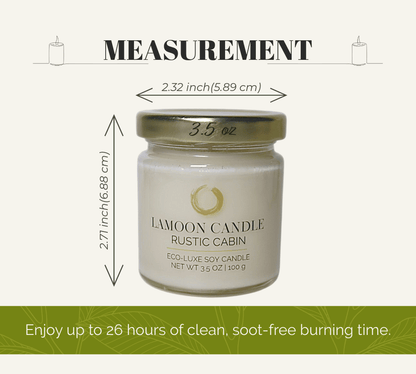 Rustic Cabin 3.5 oz Soy Candle – Clear Glass Jar with Gold Twisted Lid - LaMoon Candle