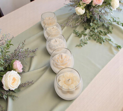 Embedded Flower Candle Set (set of 5)