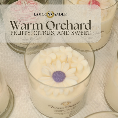 Warm Orchard - Large Floral Soy Wax Candle