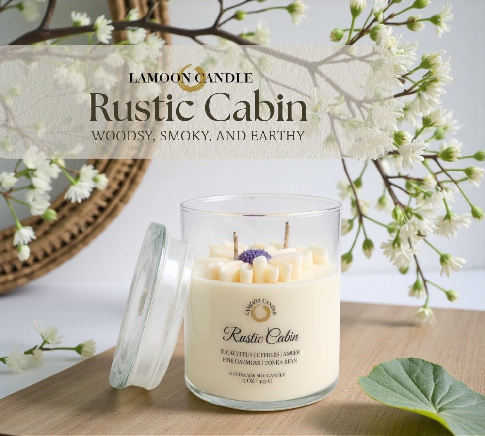 Rustic Cabin Large Floral Soy Candle - LaMoon Candle